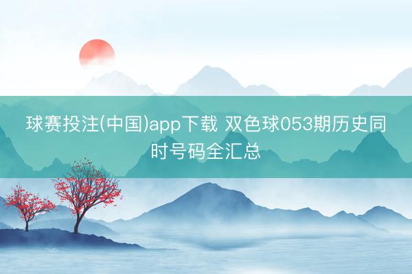 球赛投注(中国)app下载 双色球053期历史同时号码全汇总