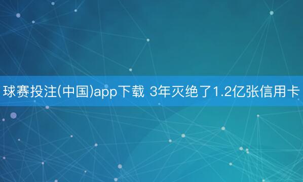 球赛投注(中国)app下载 3年灭绝了1.2亿张信用卡