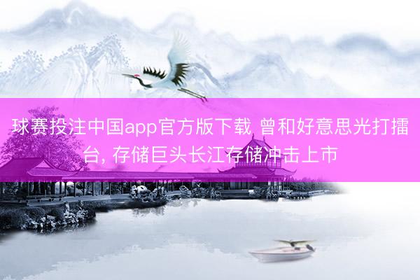 球赛投注中国app官方版下载 曾和好意思光打擂台， 存储巨头长江存储冲击上市