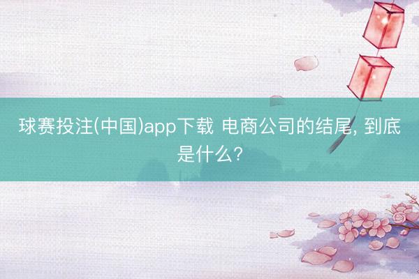 球赛投注(中国)app下载 电商公司的结尾， 到底是什么?
