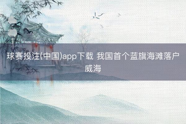球赛投注(中国)app下载 我国首个蓝旗海滩落户威海