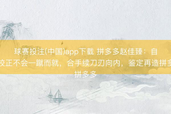 球赛投注(中国)app下载 拼多多赵佳臻：自我校正不会一蹴而就，合手续刀刃向内，鉴定再造拼多多