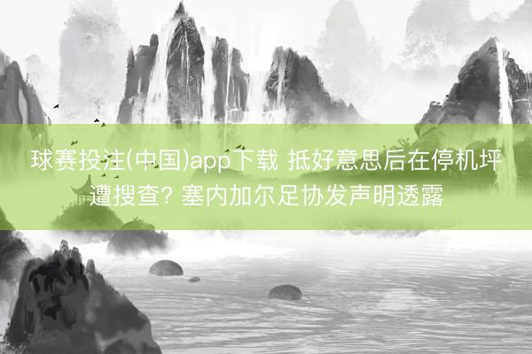 球赛投注(中国)app下载 抵好意思后在停机坪遭搜查? 塞内加尔足协发声明透露