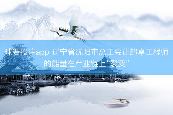 球赛投注app 辽宁省沈阳市总工会让超卓工程师的能量在产业链上“裂变”