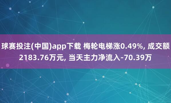 球赛投注(中国)app下载 梅轮电梯涨0.49%， 成交额2183.76万元， 当天主力净流入-70.39万