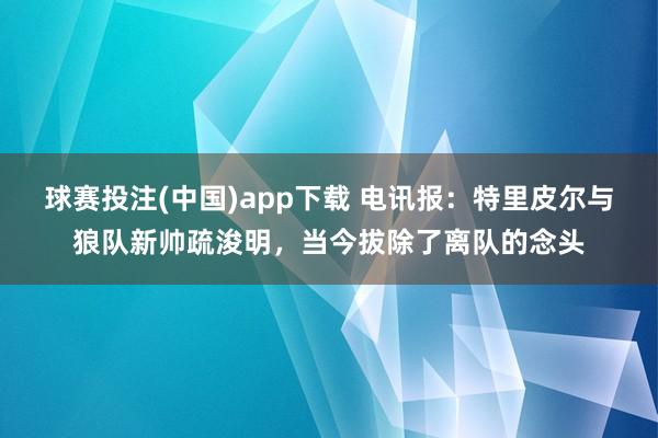 球赛投注(中国)app下载 电讯报:特里皮尔与狼队新帅疏浚明,当今拔除了离队的念头