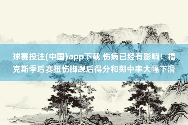 球赛投注(中国)app下载 伤病已经有影响!福克斯季后赛扭伤脚踝后得分和掷中率大幅下滑